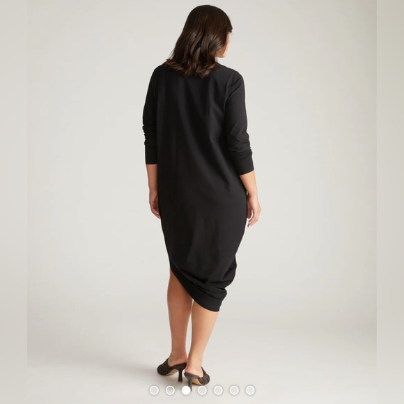 Universal Standard Iconic Long Sleeve V-Neck Geneva Dress Black small (14-16) - Picture 2 of 7